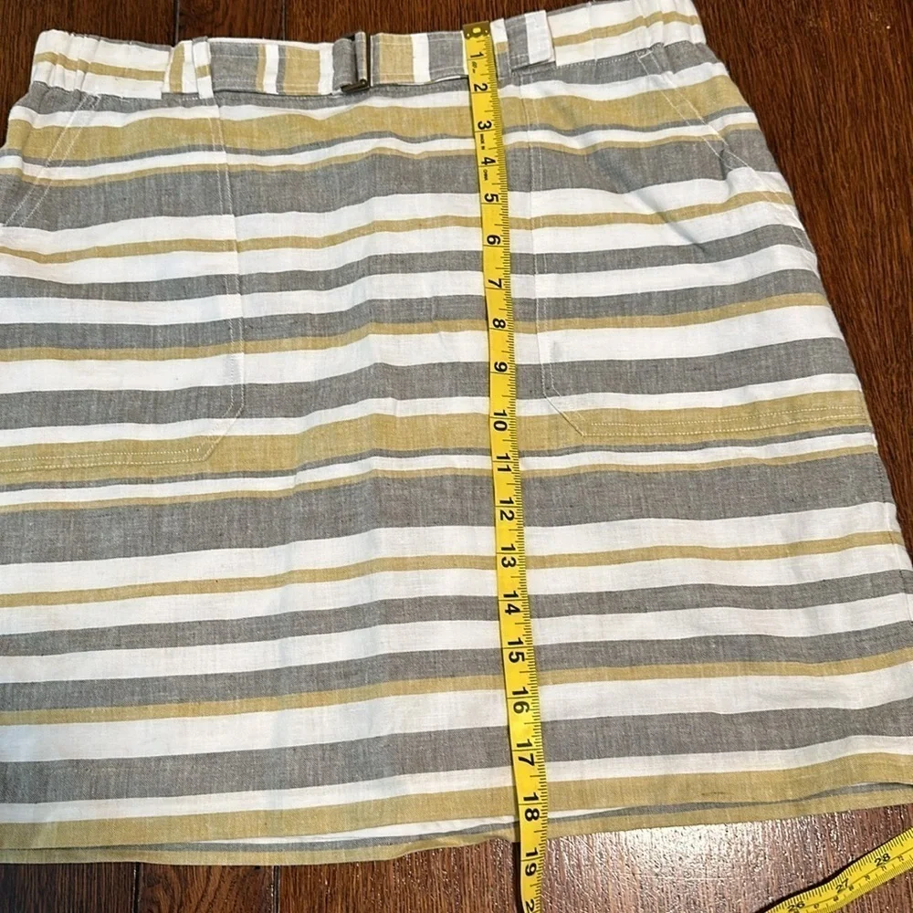 Banana Republic Factory yellow grey and white striped skirt size Medium